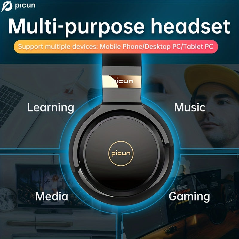 Picun C60 Wired On-Ear Headphones With Microphone