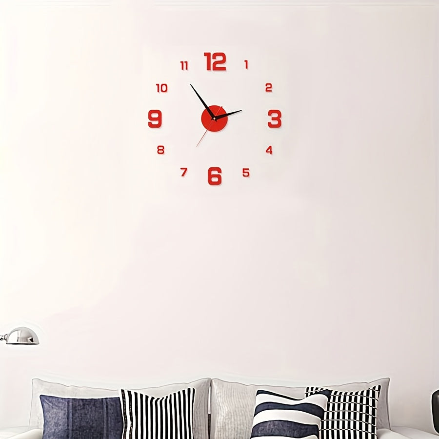 Modern 3D Digital Wall Clock-Large Luminous Display-Silent