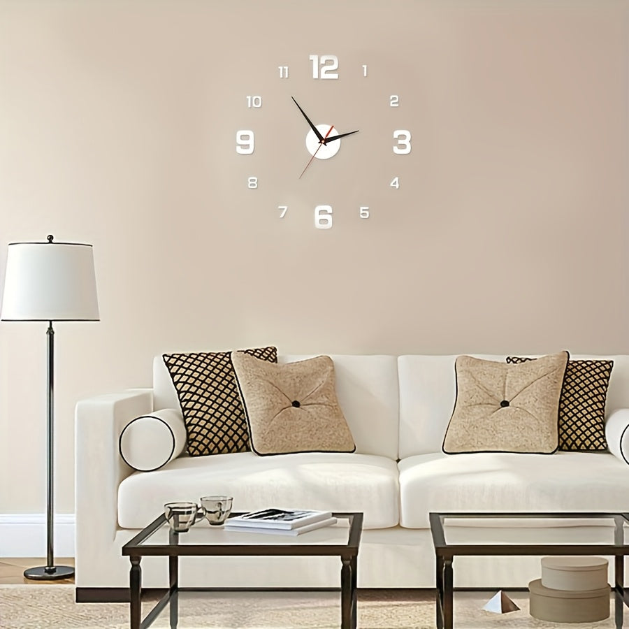 Modern 3D Digital Wall Clock-Large Luminous Display-Silent