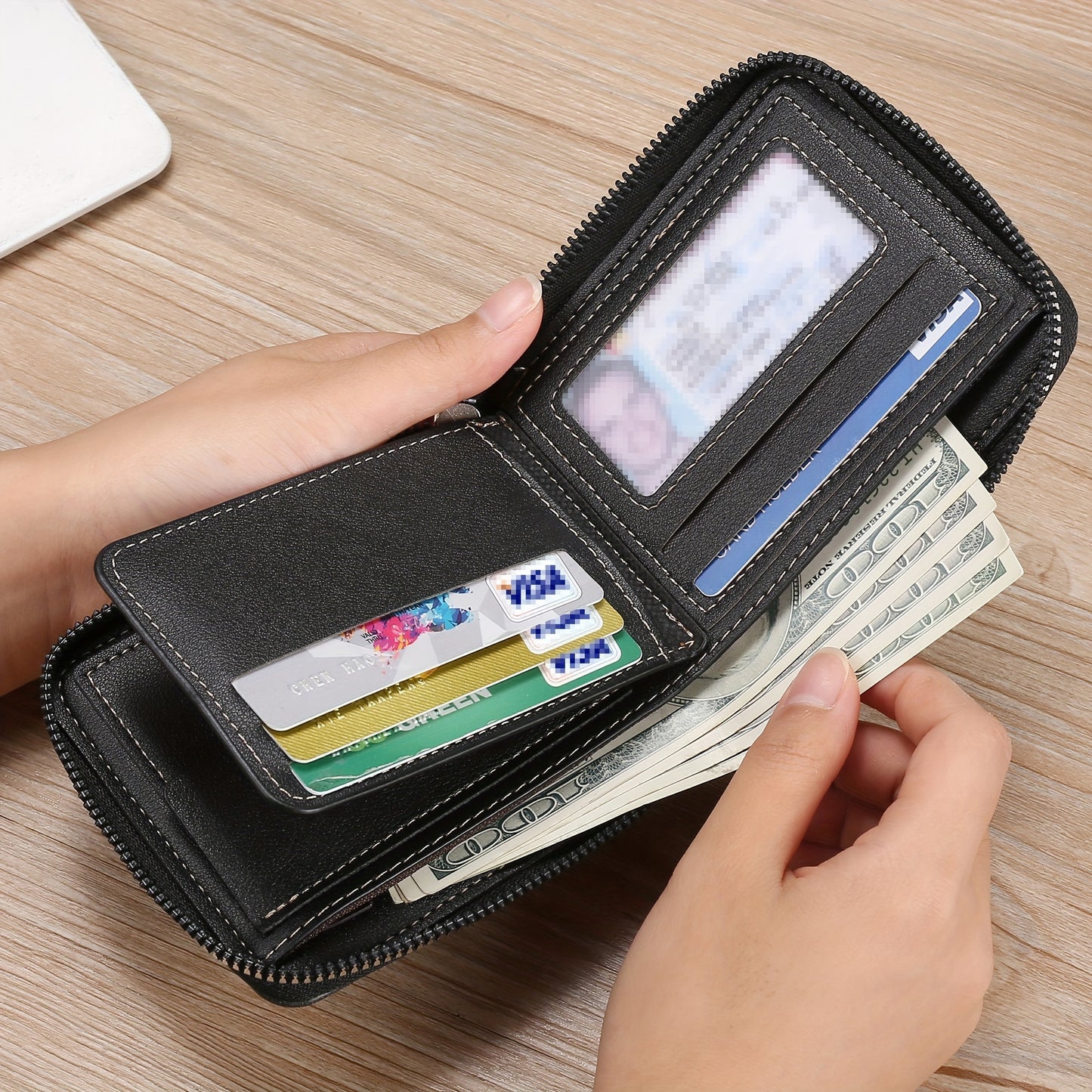 Men's Zipper Short Wallet