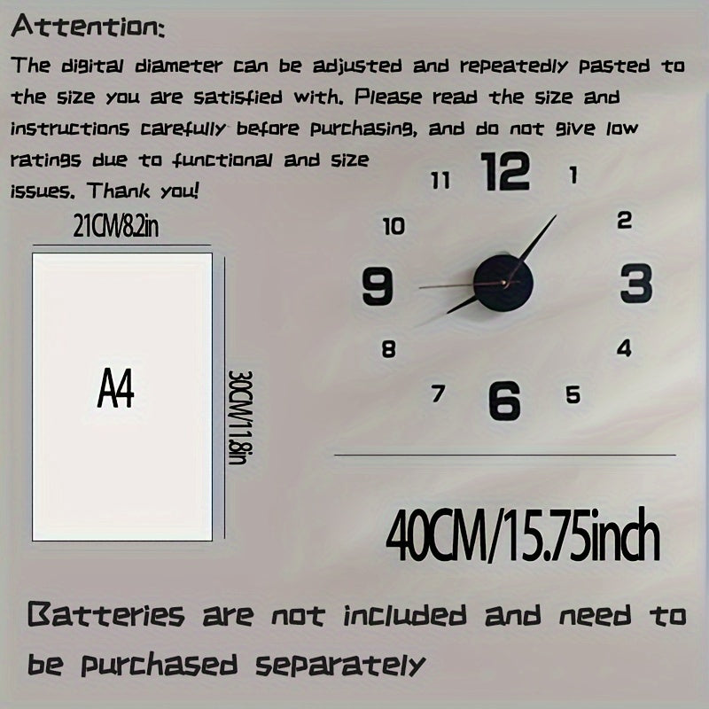 Modern 3D Digital Wall Clock-Large Luminous Display-Silent