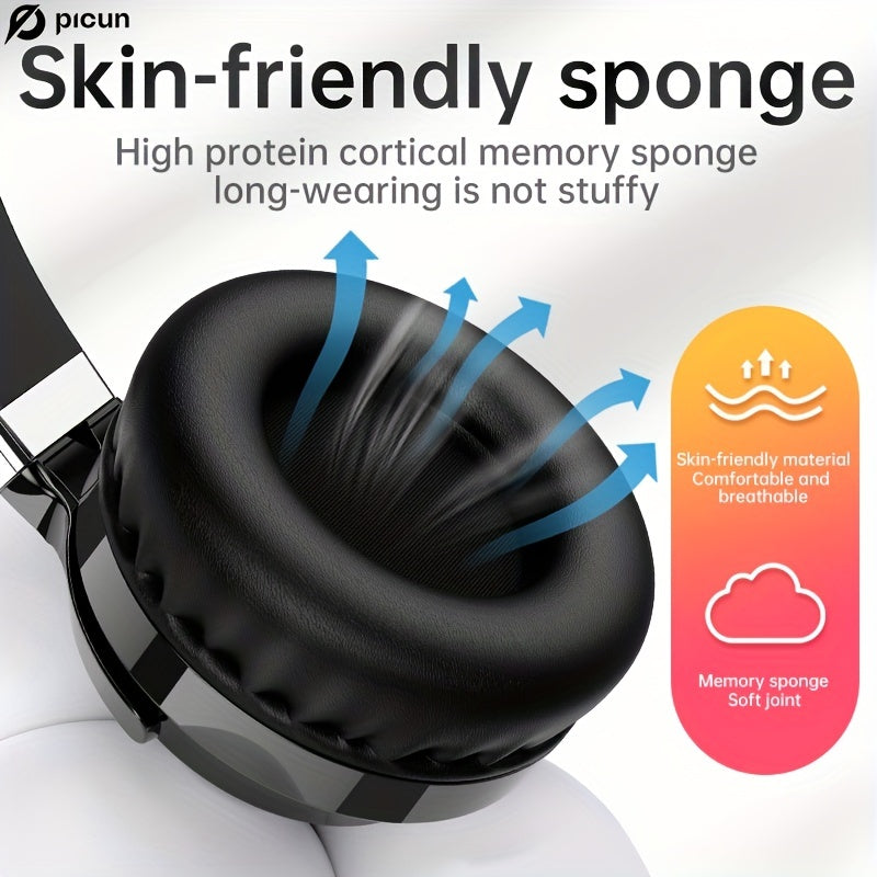 Picun C60 Wired On-Ear Headphones With Microphone