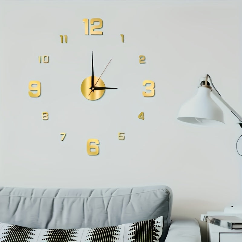 Modern 3D Digital Wall Clock-Large Luminous Display-Silent