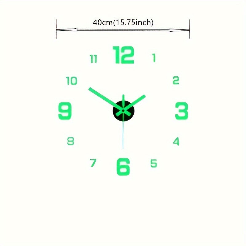 Modern 3D Digital Wall Clock-Large Luminous Display-Silent