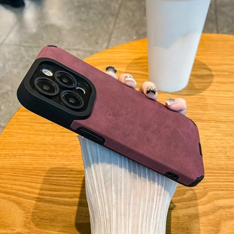 Fashion Luxury Faux Leather Matte Phone Case for Iphone