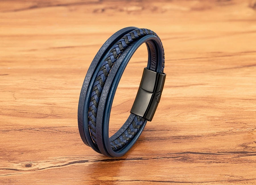 Men Bracelet Leather Hand-Woven Accessories
