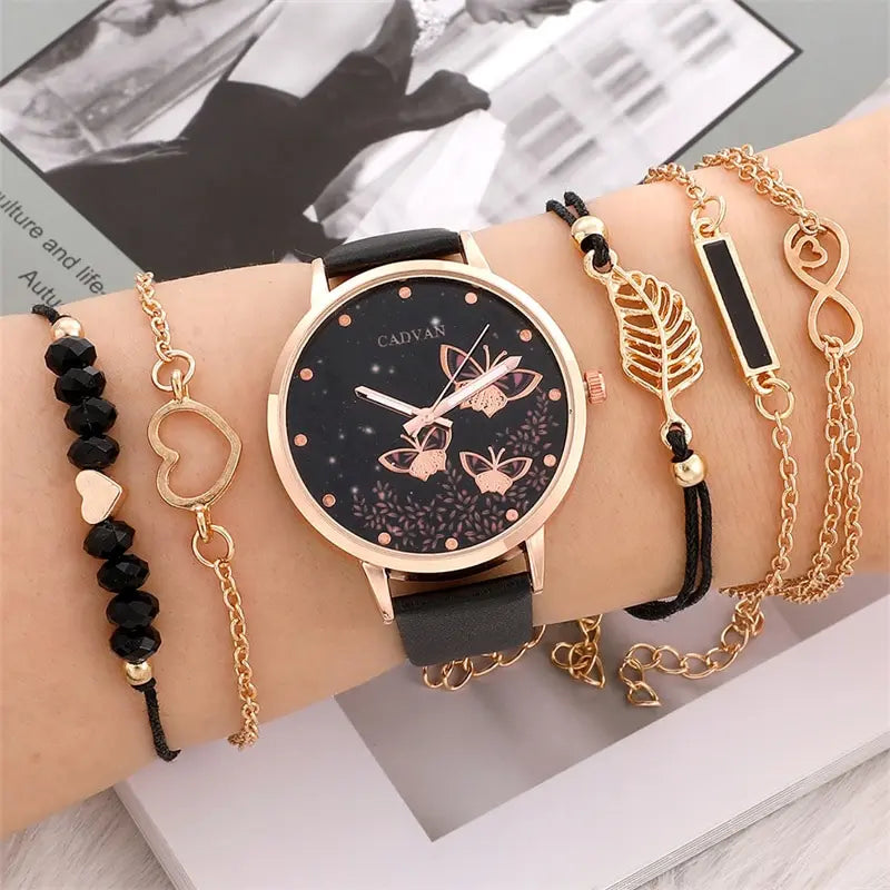 6pcs Set Womens Watches Ladies Fashion No Box