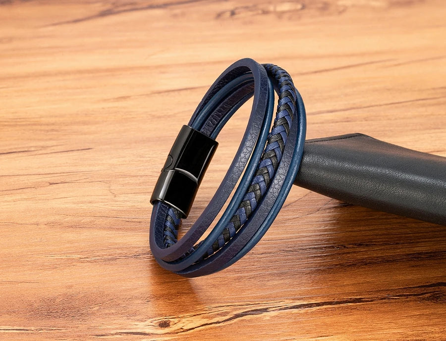 Men Bracelet Leather Hand-Woven Accessories