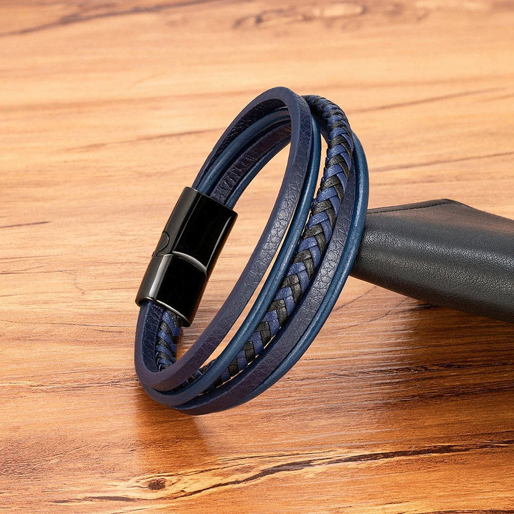 Men Bracelet Leather Hand-Woven Accessories