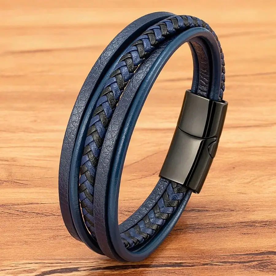 Men Bracelet Leather Hand-Woven Accessories
