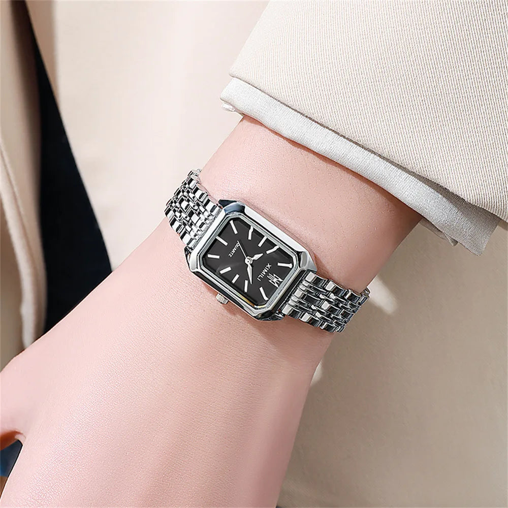 UTHAI Luxury Stainless Steel Business Watch for Ladies