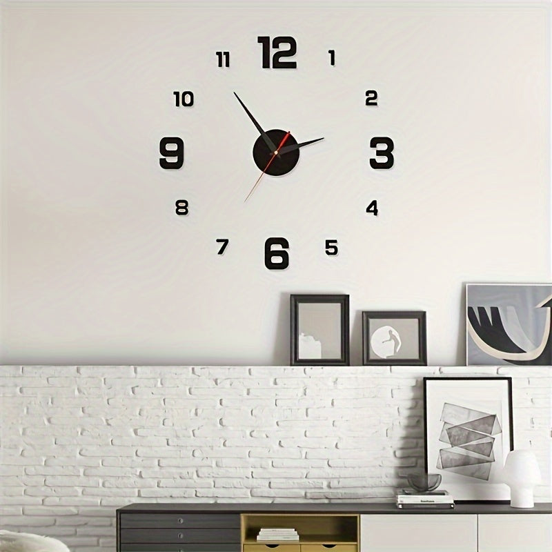 Modern 3D Digital Wall Clock-Large Luminous Display-Silent