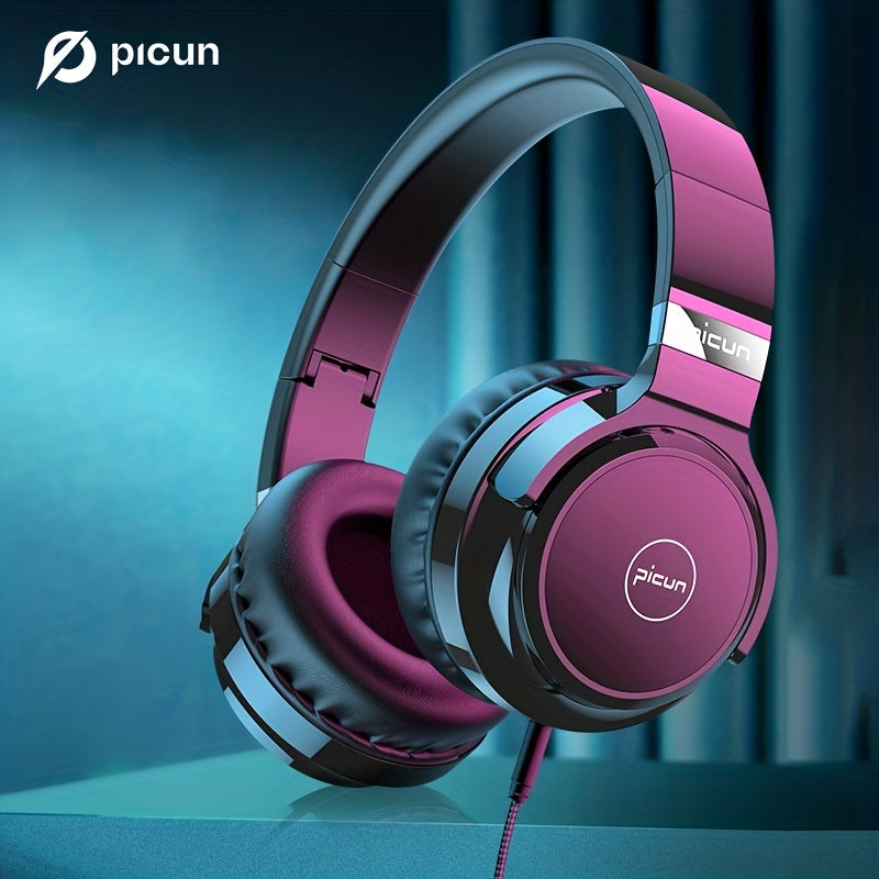 Picun C60 Wired On-Ear Headphones With Microphone