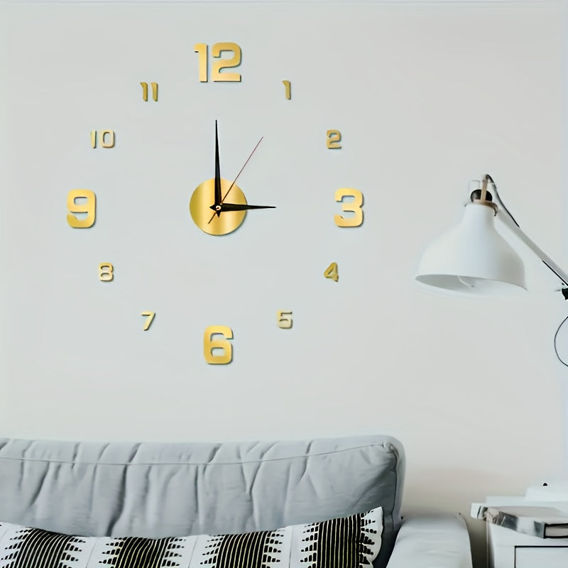 Modern 3D Digital Wall Clock-Large Luminous Display-Silent