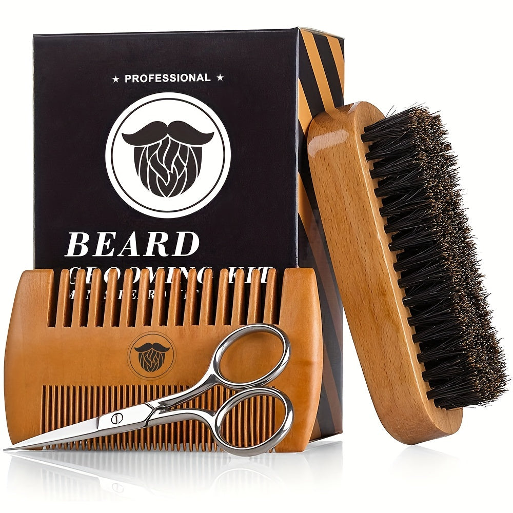 Wooden Beard And Comb Set For Men