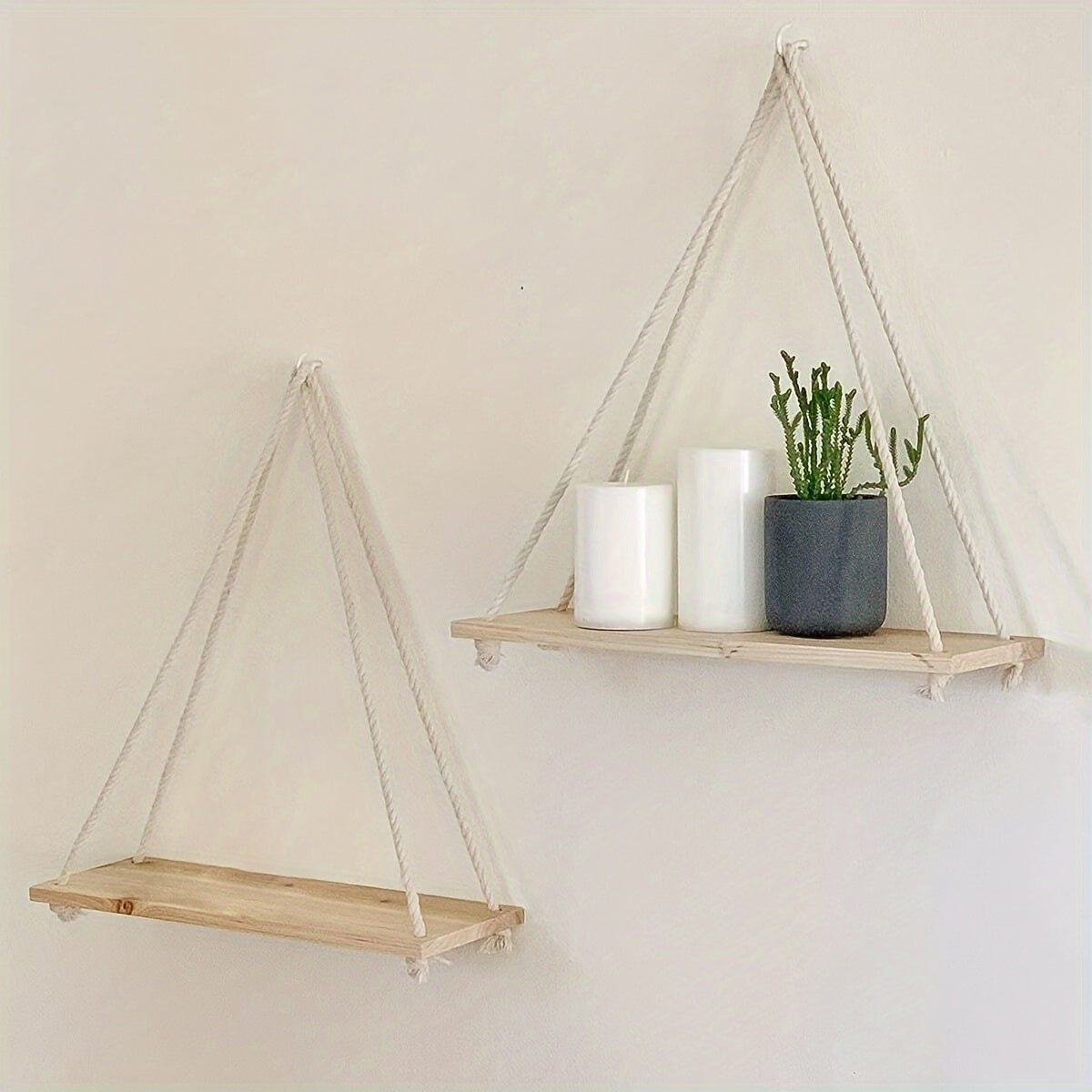 Wooden Swing Hanging Rope Wall Rack