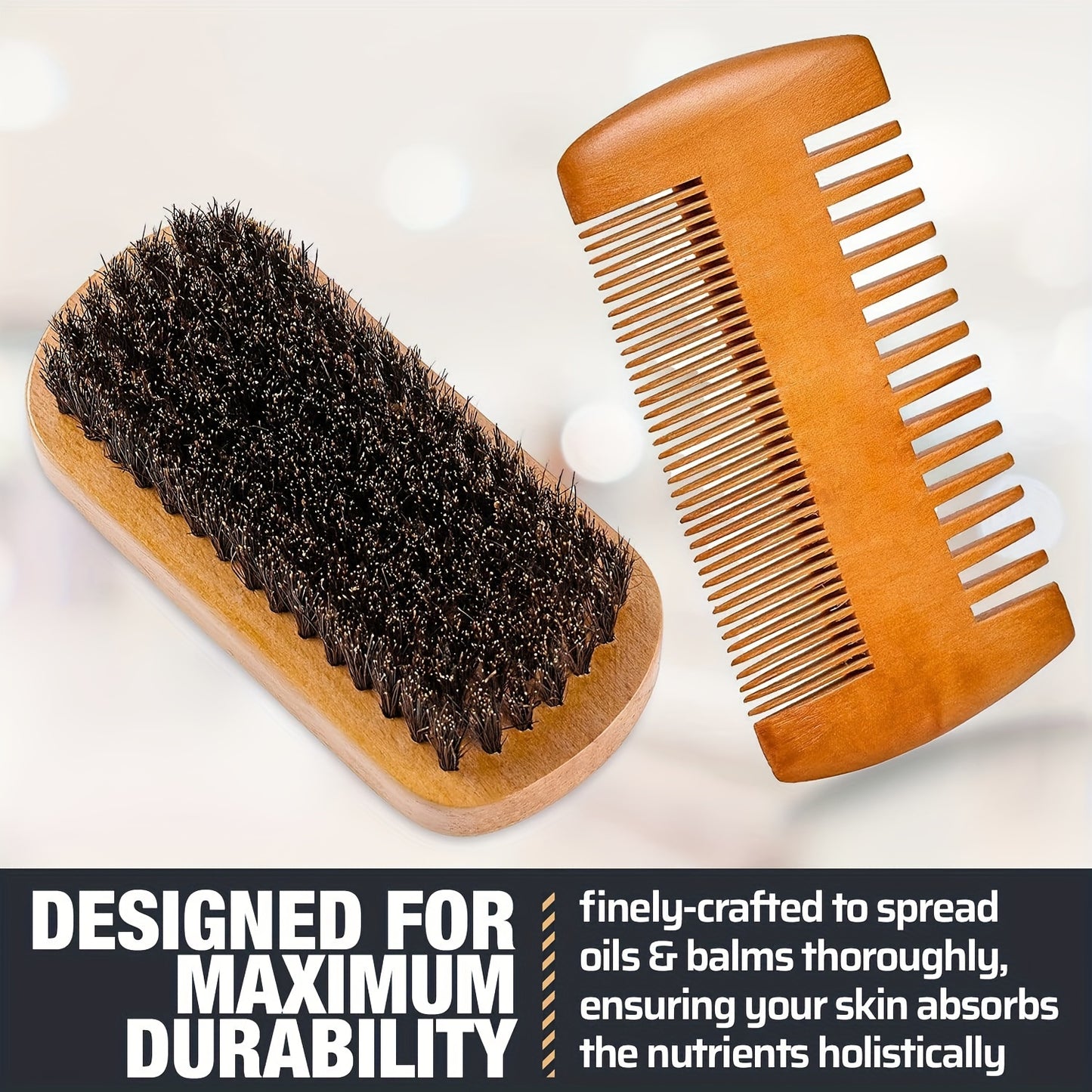 Wooden Beard And Comb Set For Men