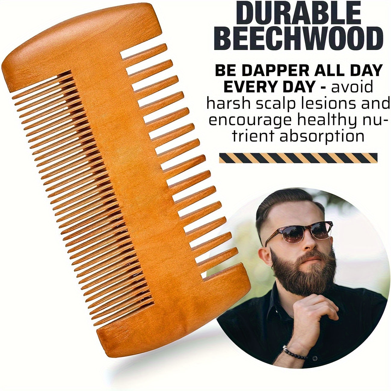 Wooden Beard And Comb Set For Men