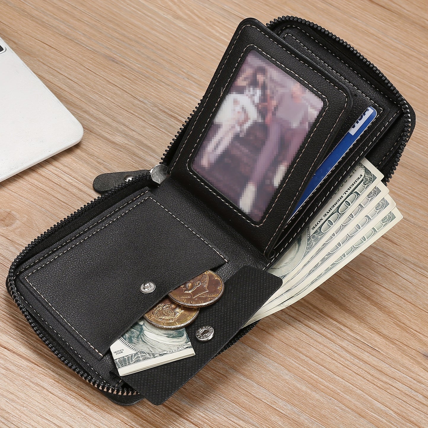 Men's Zipper Short Wallet
