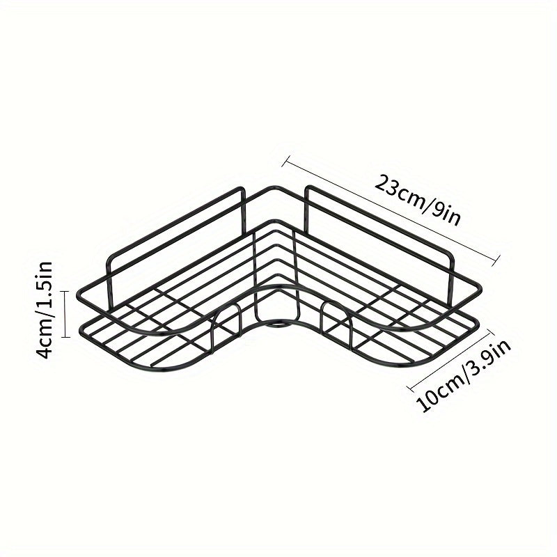 1pc Punch-Free Corner Shelf, Bathroom Rack, Wall-Mounted Storage For Toilet