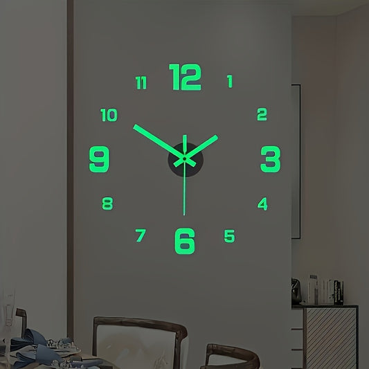 Modern 3D Digital Wall Clock-Large Luminous Display-Silent