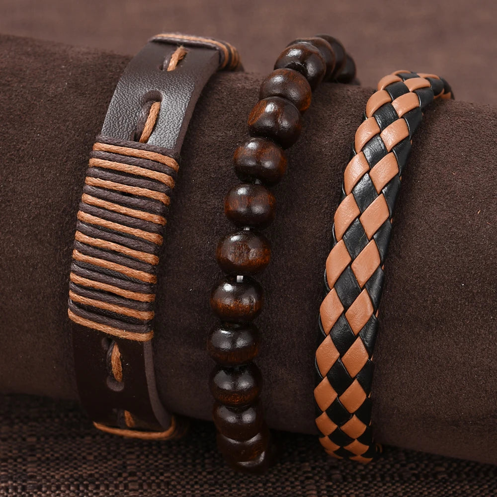 Mens Fashion Watch Bracelet Set