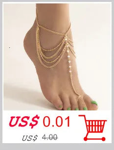 Vintage adjustable chain ankle bracelet for women