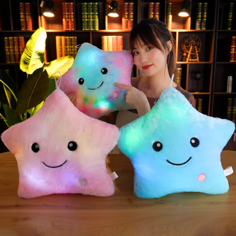 Luminous Pillow Soft Stuffed Plush Glowing Colorful Stars