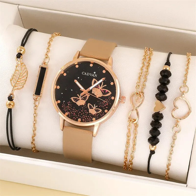 6pcs Set Womens Watches Ladies Fashion No Box