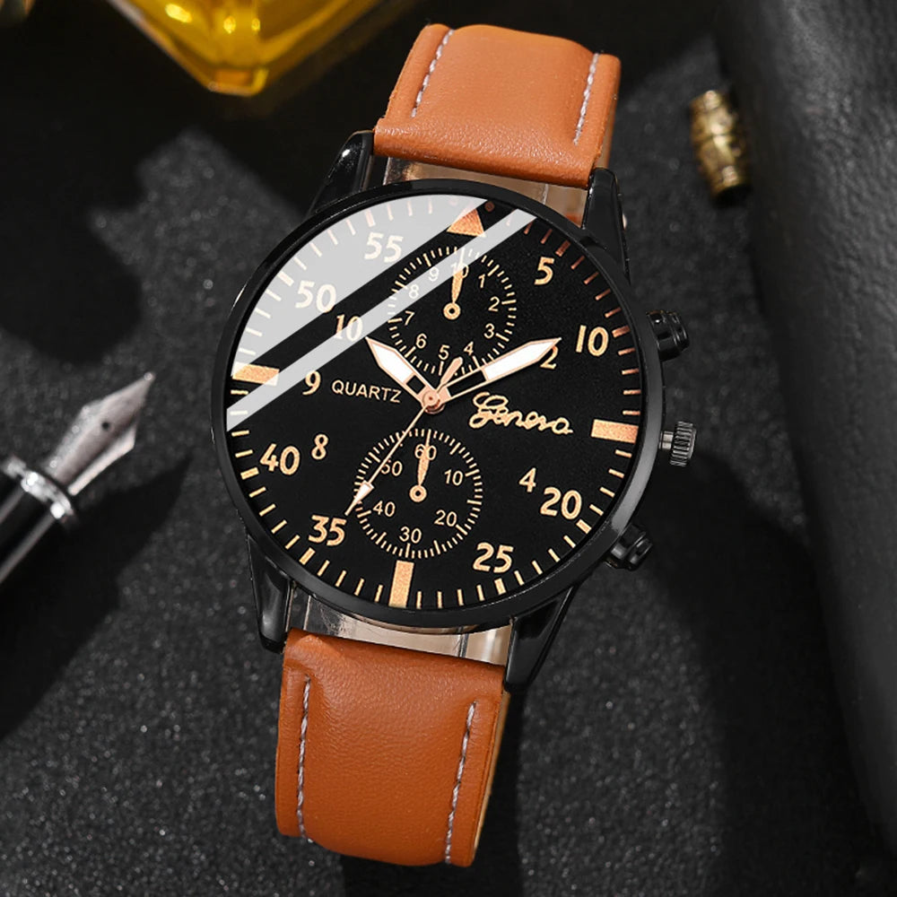 Mens Fashion Watch Bracelet Set