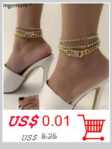 Vintage adjustable chain ankle bracelet for women