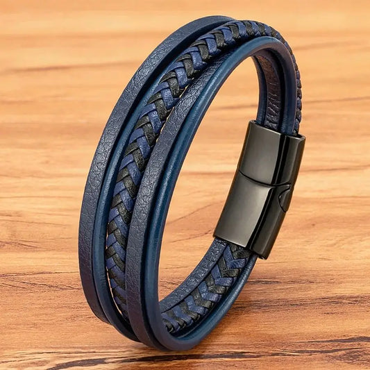 Men Bracelet Leather Hand-Woven Accessories