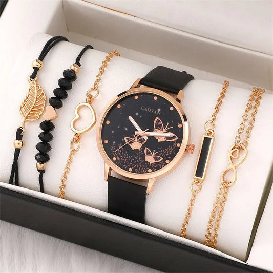 6pcs Set Womens Watches Ladies Fashion No Box