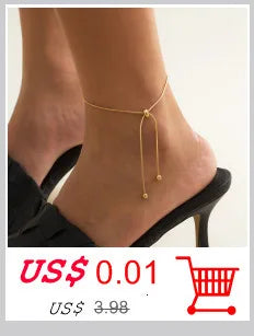 Vintage adjustable chain ankle bracelet for women