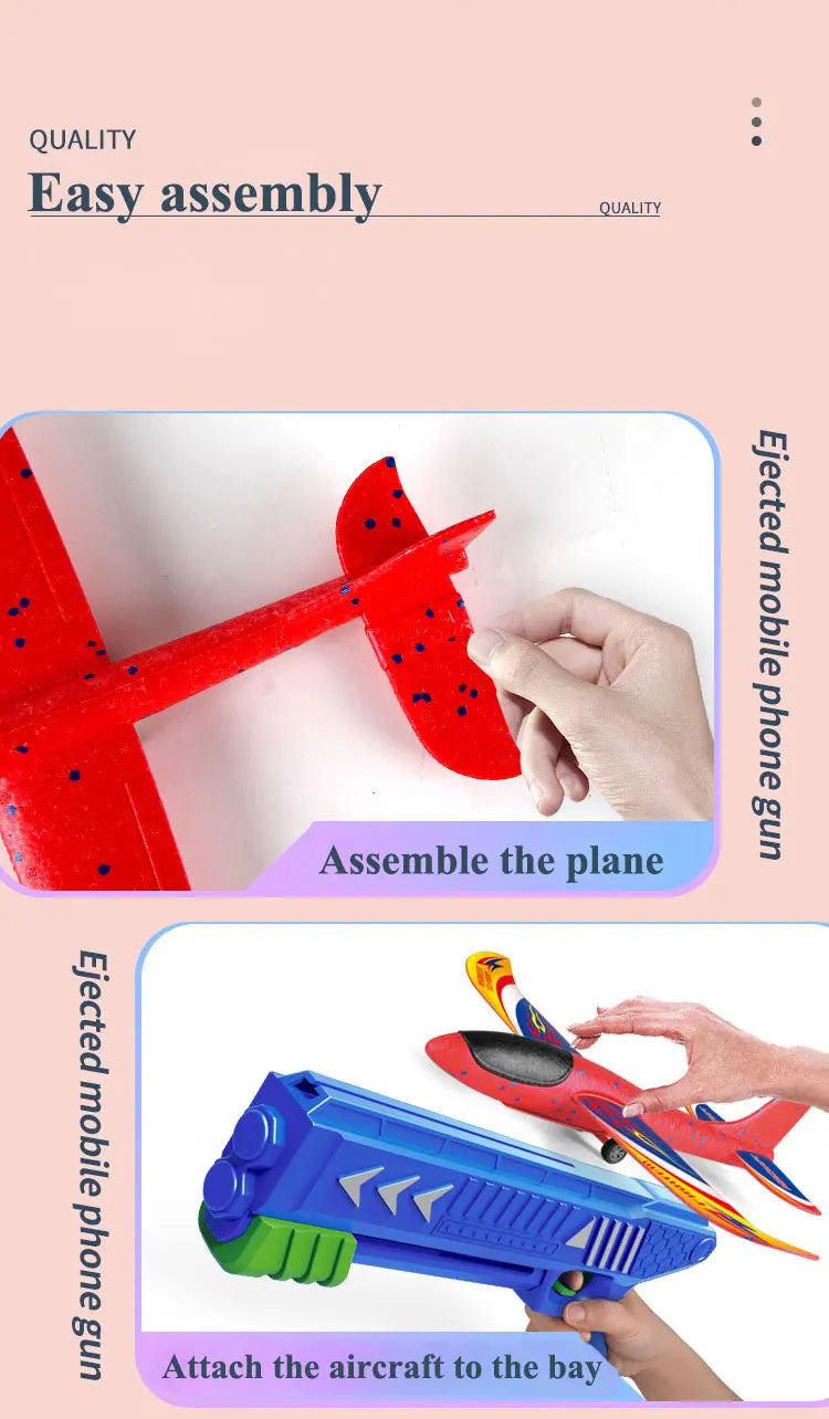 Kids 24/34cm Plane Launcher Toy