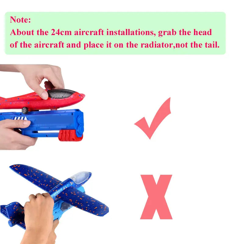 Kids 24/34cm Plane Launcher Toy