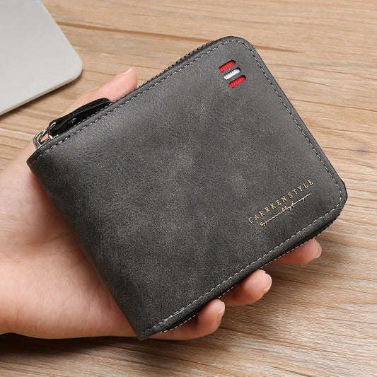 Men's Zipper Short Wallet
